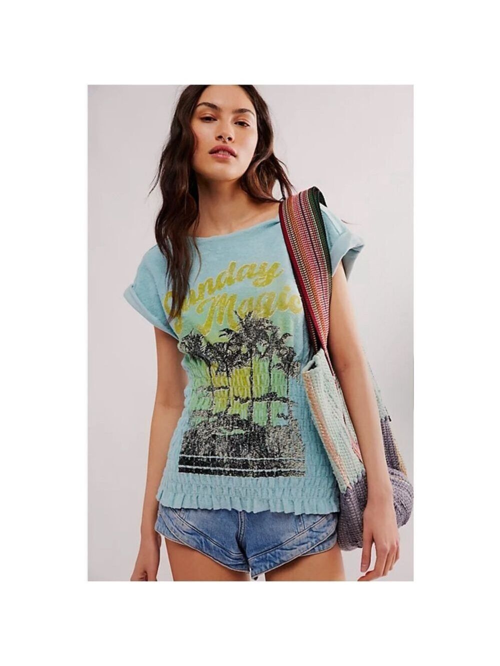NWOT Free People Sadie Towel Terry Smocked Top XS $68